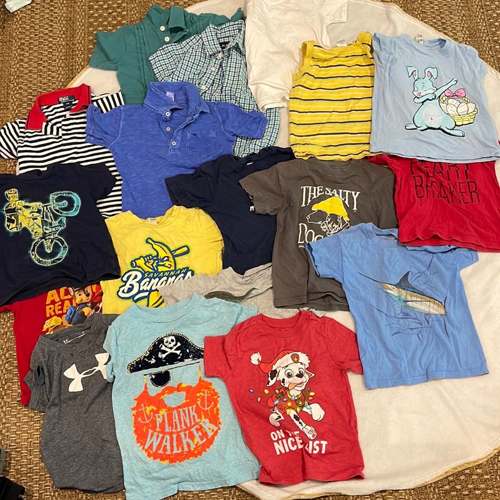 18 piece short sleeve shirt lot biys 4T